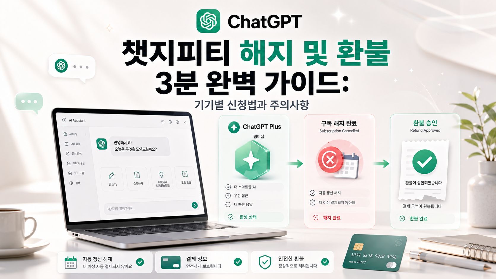 챗지피티 해지 및 환불 3분 완벽 가이드: 기기별 신청법과 주의사항