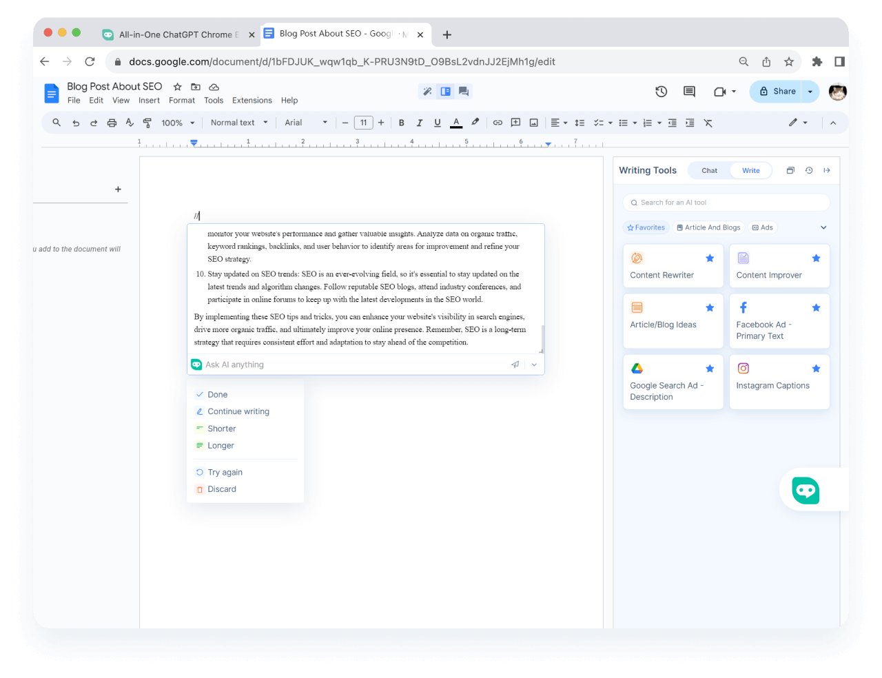 讓Google Docs成為<span class="text-[#00D3B6]">更好的Notion AI替代方案</span>