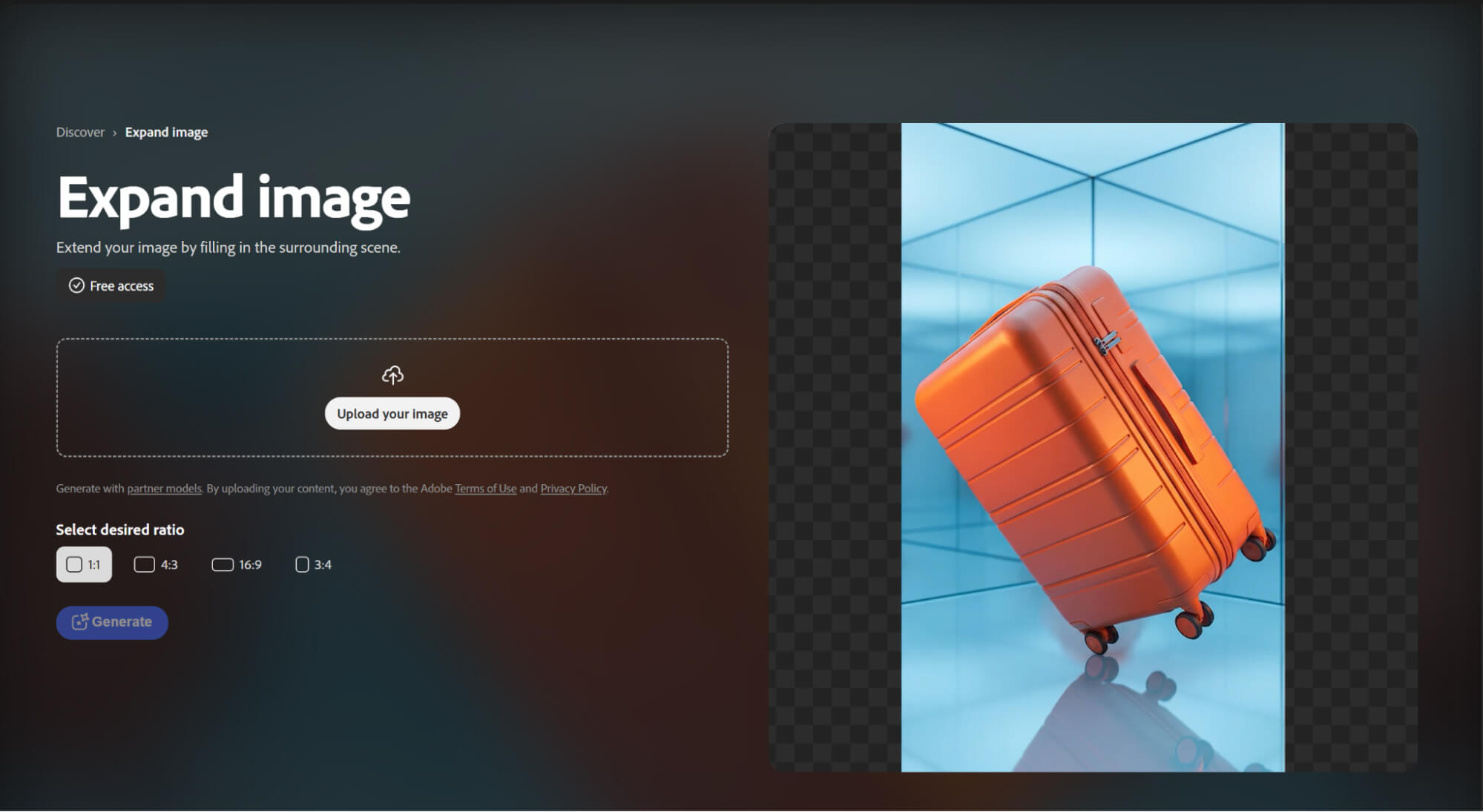 Adobe Firefly generativo expandir