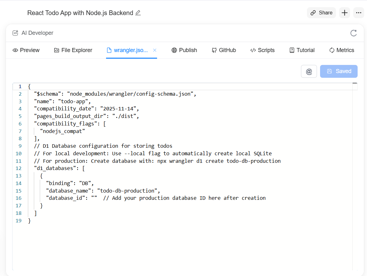 Vista previa de wrangler.json